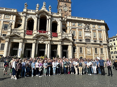 Gruppenfoto vor der Basilika Santa Maria Maggiore