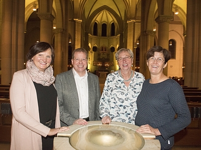 Markus Mäurer mit Team Taufe in der Agatha Kirche.