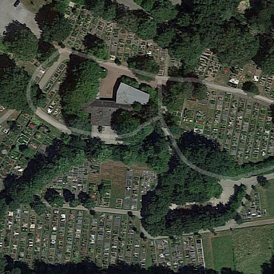 Luftbild neuer Friedhof in Mettingen