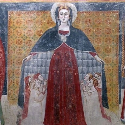 Maria breitet den Mantel aus als Gemälde Maria breitet den Mantel aus als Gemälde