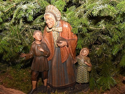 Bauersfrau mit Enkelkinder