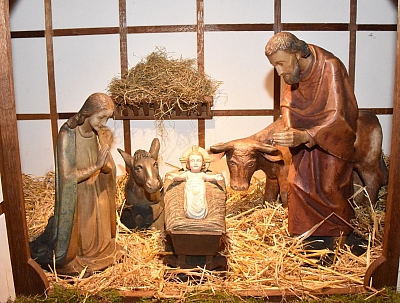 Krippenfiguren Esel und Ochse