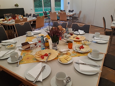 Gedeckter Frühstückstisch