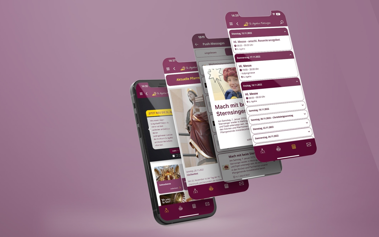 Die St. Agatha App -Thema wählen