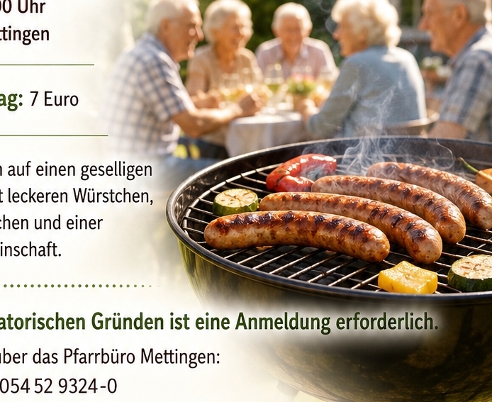 Grillnachmittag für Senioren am 10.09.2026